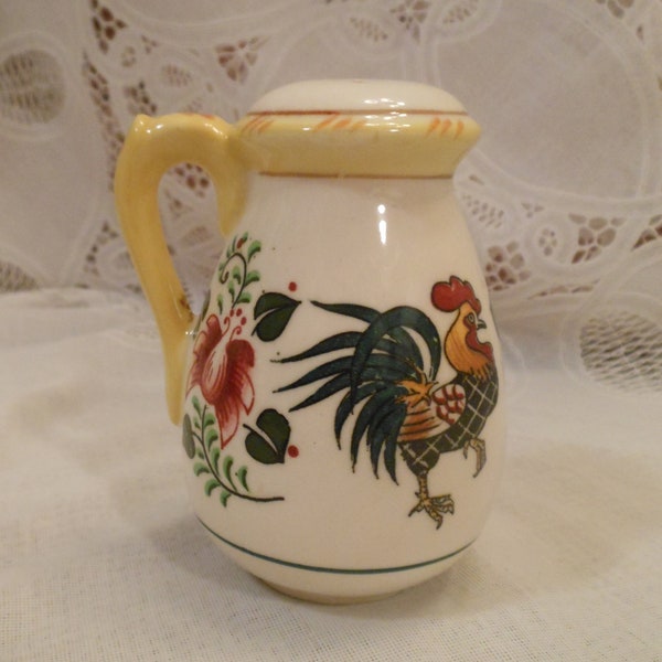 Vintage Ucagco Early Provincial Rooster and Roses Salt Shaker