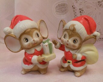 homco christmas mice etsy homco christmas mouse