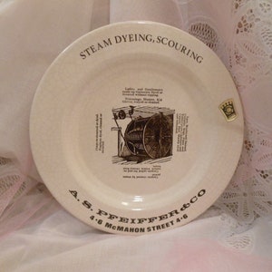 Vintage Abenakis Handcrafted Pottery Business Advertisement Plate A.S. Pfeiffer & Co Canada
