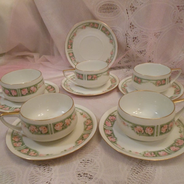 Gorgeous Vintage Bohemia Donatello Czecho-Slowakia (spelling) Rosenthal Cup & Saucer Set Selb-Bavaria 1931