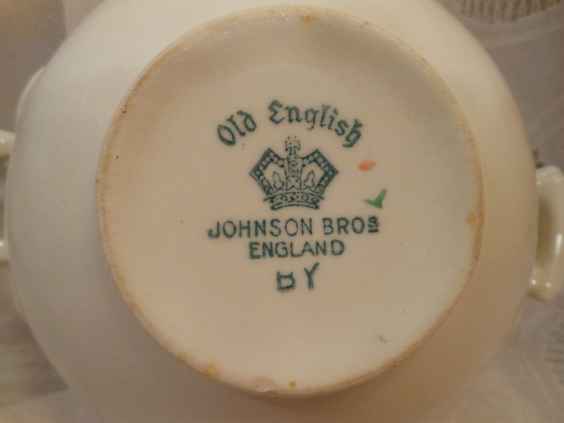 Vintage Johnson Brothers Old English JB21 Bright Yellow Sugar Etsy
