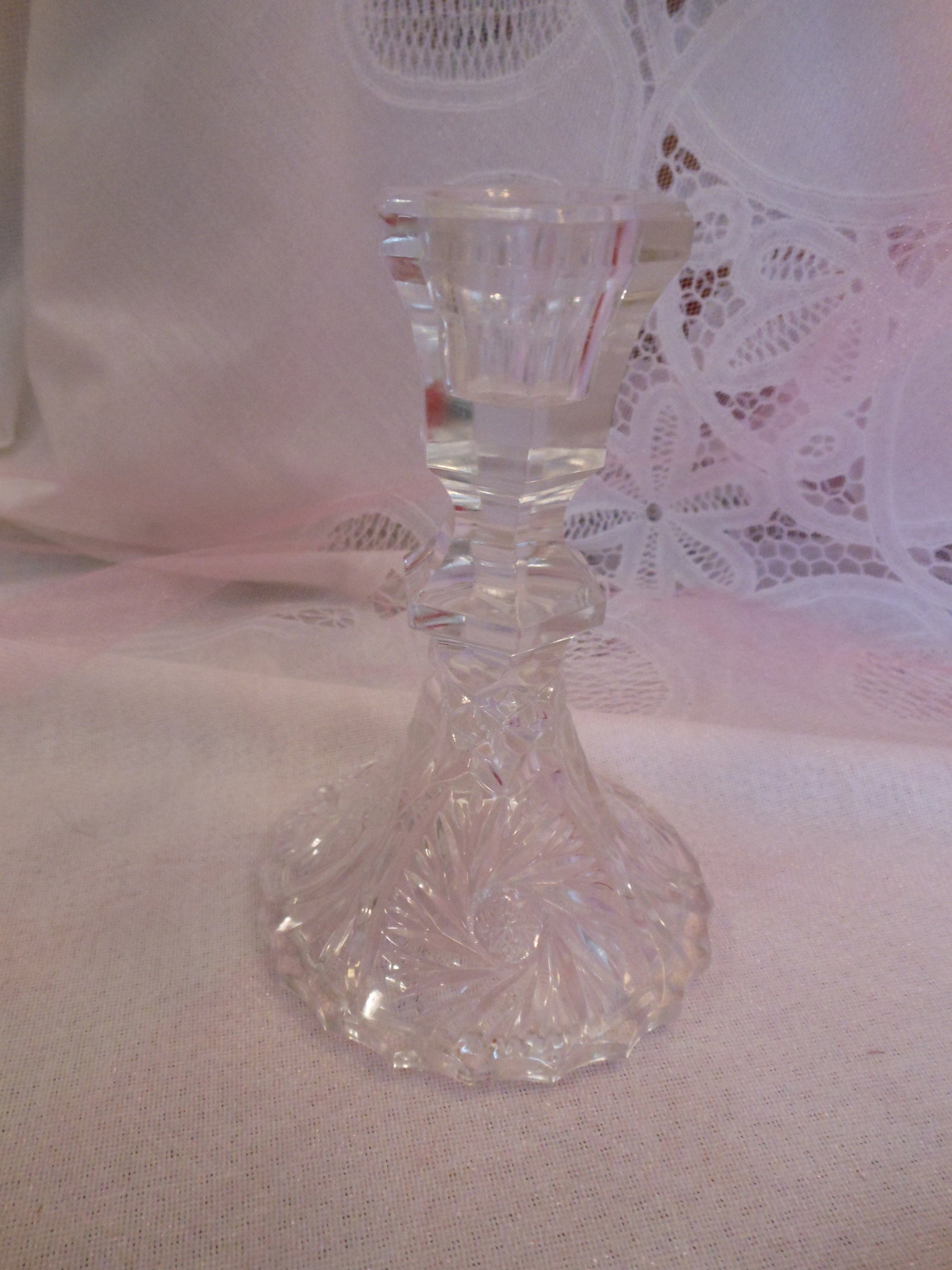 Beautiful Vintage Buzz Pinwheel Lead Crystal Glass Candle Etsy