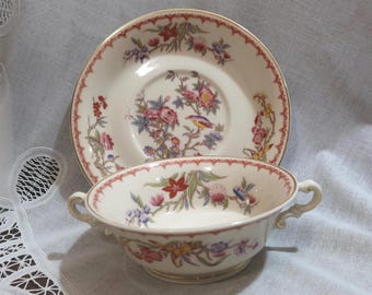 Royal Worcester Holly Ribbons Bone China Soup Bowl - Etsy