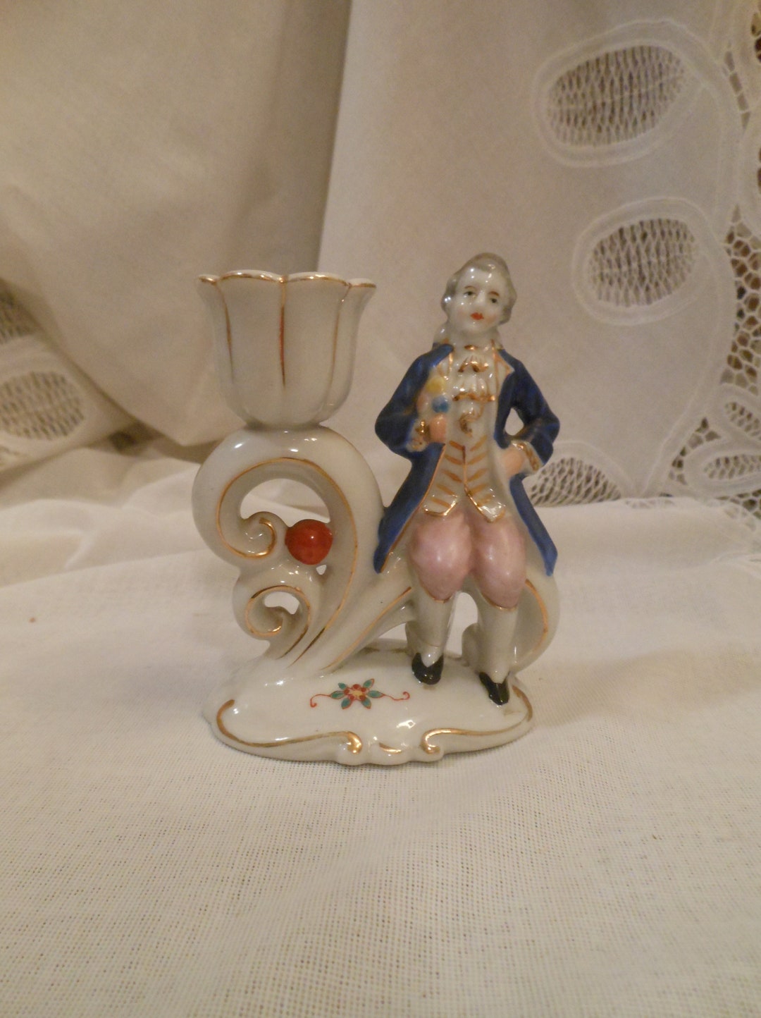 Vintage Miniature Occupied Japan Colonial Man Candle Stick Holder Etsy