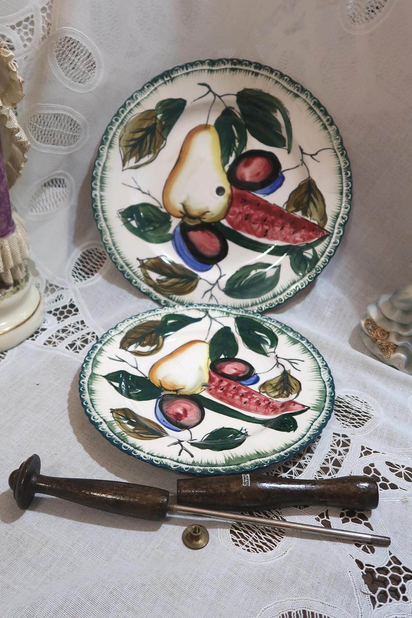 Fruit Theme Vintage 2-tier Plate Dessert Serving Dish Cookies