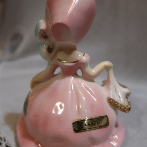 Kandy the Lovely Vintage Josef Originals shops California Pink Dress Hat Blue Rhinestones Gold Spaghetti Holding Parasol White Flowers Pretty Eyes