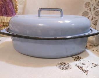 small enamel roasting pan with lid