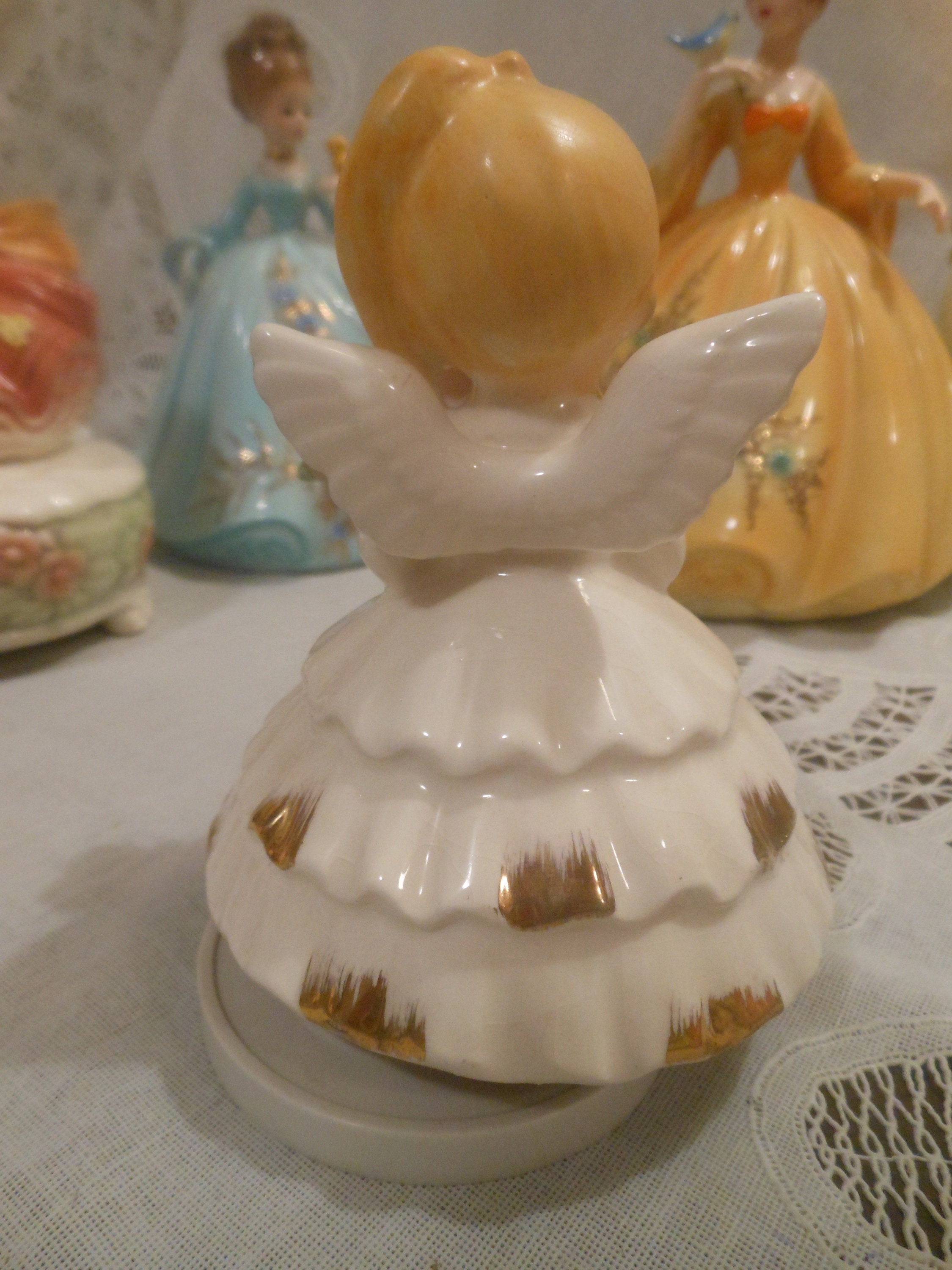 Adorbs Little Vintage Angel Music Box Basket of Large Pink Etsy