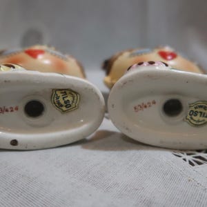 Whimsical Vintage Tilso Lady Salt & Pepper Wide Head Large Red Heart