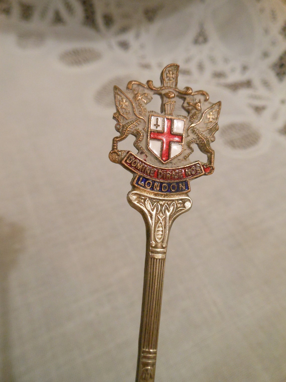 London Vintage EPNS Sterling Silver Spoon Domine Dirige Nos Etsy