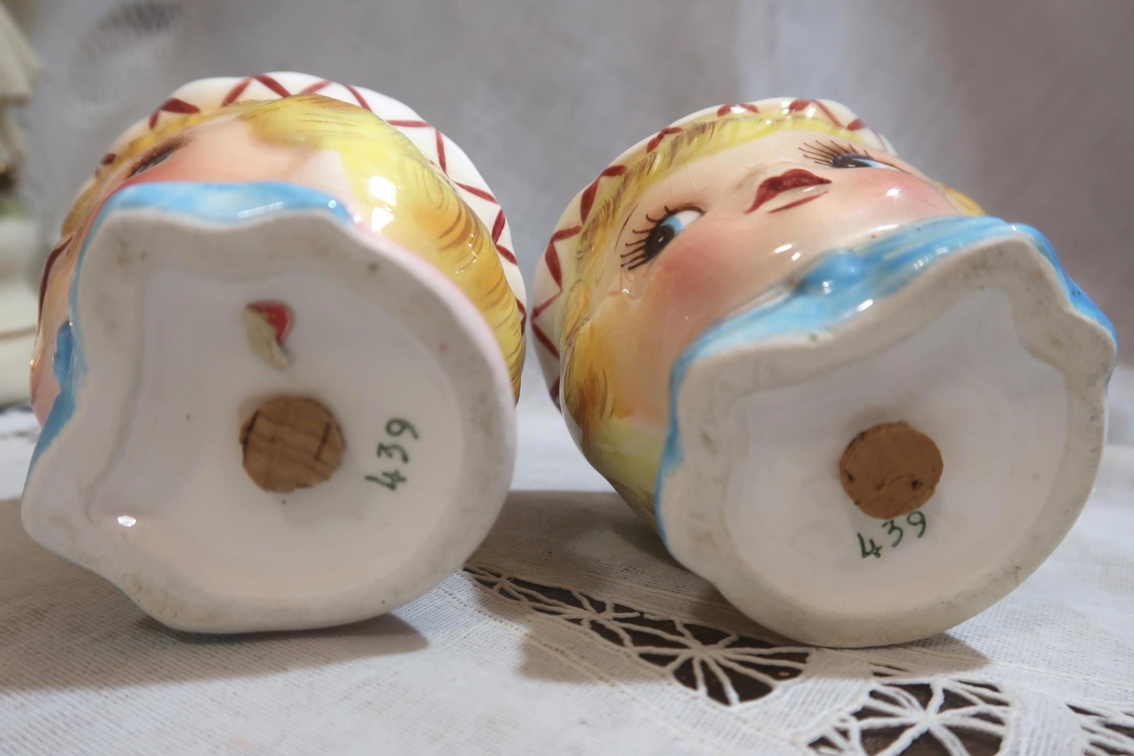 Collectible Vintage Lefton Miss Dainty Salt and Pepper Shaker Set