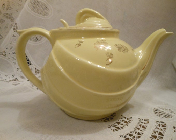 Vintage Hall 0799SG 6 Cup Canary Yellow Teapot Standard Gold Etsy