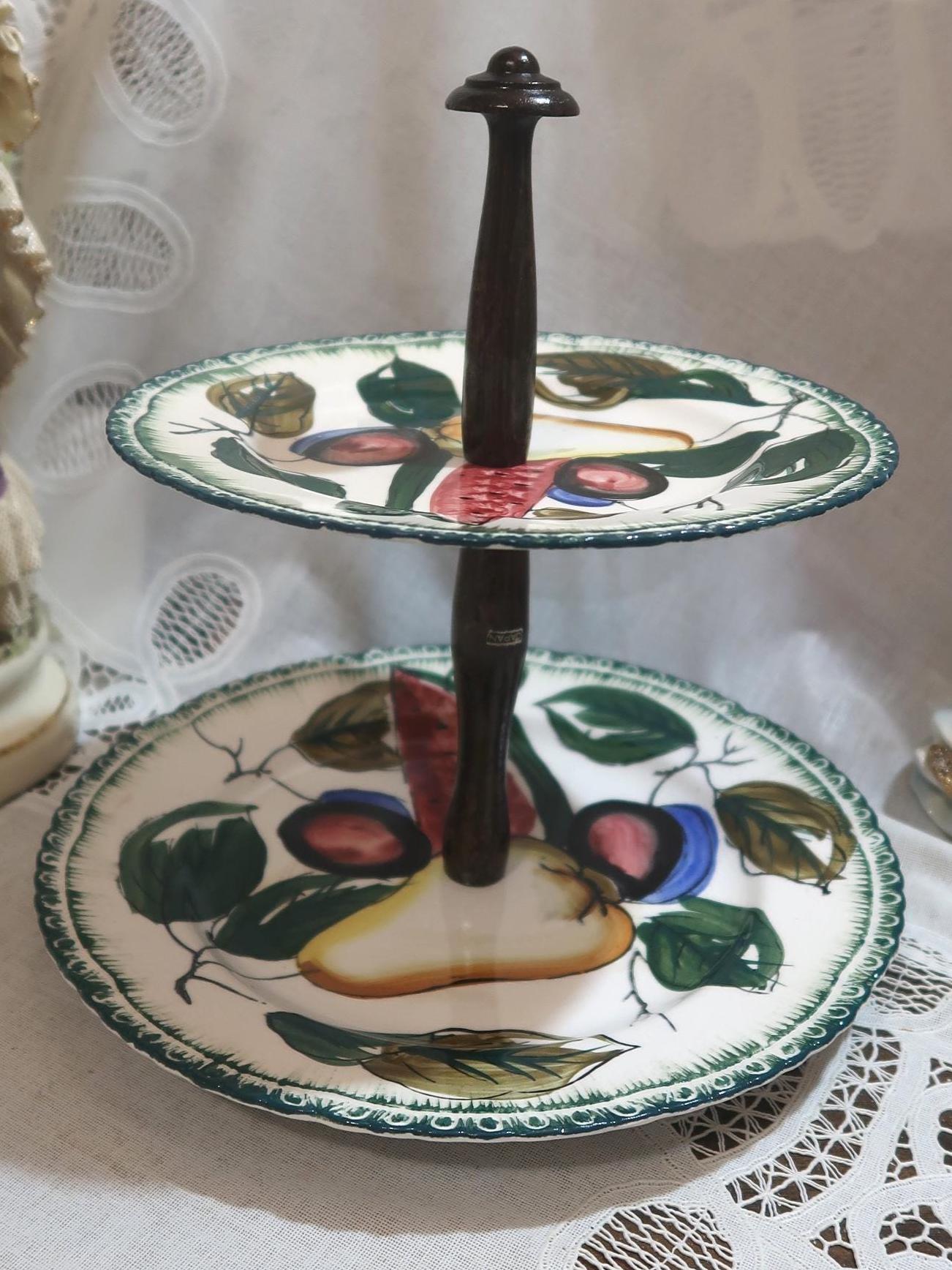 Fruit Theme Vintage 2-tier Plate Dessert Serving Dish Cookies