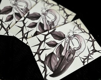 Raven Skull Art Print Signed