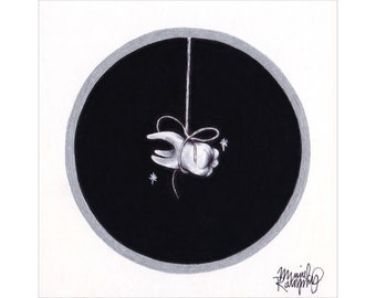 Embellished Square Art Print 'Tooth Faerie' Signed