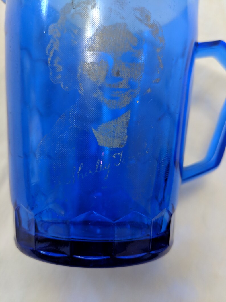 1930’s Cobalt Blue Shirley Temple Pitcher Home & Living Drinkware