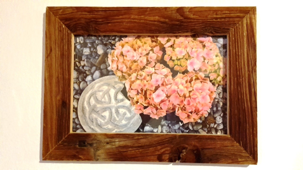 Reclaimed wood picture frame with glass Etsy