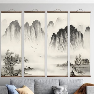 Traditional Japanese Scroll Painting, Japanese Art, Canvas Wall Hanging Scrolls, Wall Art, Wall Decor, Wall Scroll Art, Scroll Poster
