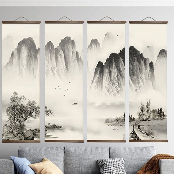 Traditional Japanese Scroll Painting, Japanese Art, Canvas Wall Hanging Scrolls, Wall Art, Wall Decor, Wall Scroll Art, Scroll Poster