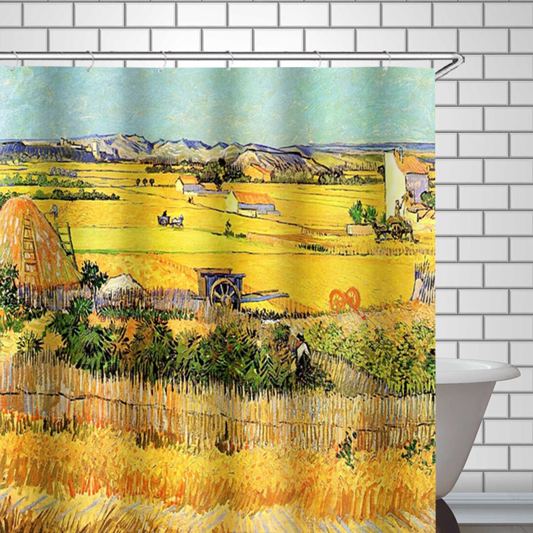 Van Gogh Art Shower Curtain Vincent Van Gogh the Harvest Famous ...