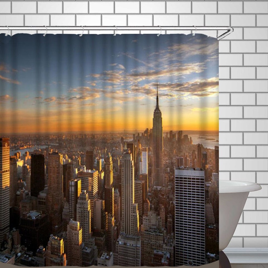 City Shower Curtain New York City Urban Artistic Cityscape Etsy