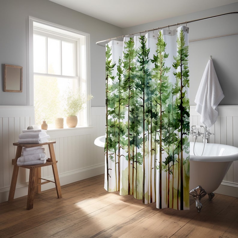 Pine Tree Shower Curtain