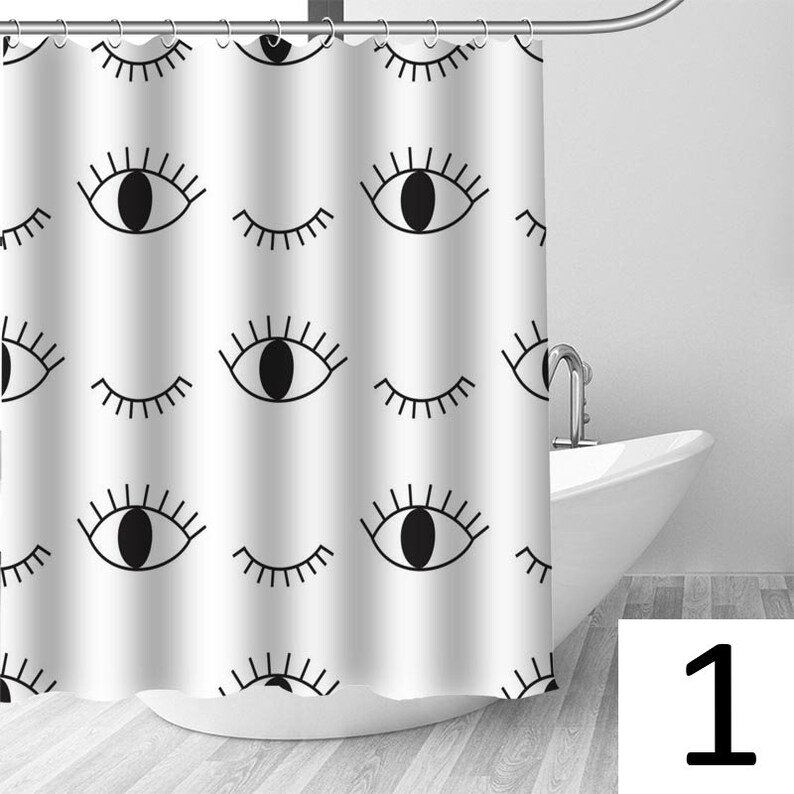 Eye Shower Curtain Eyes Shower Curtains Minimalist Bathroom Etsy