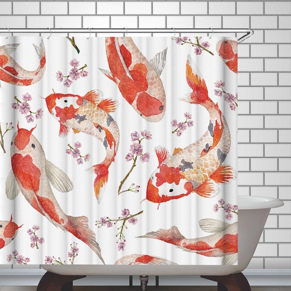 Shower Curtains & Rings Bathroom Japan Art Shower Curtain Custom Shower Curtain Cool Shower