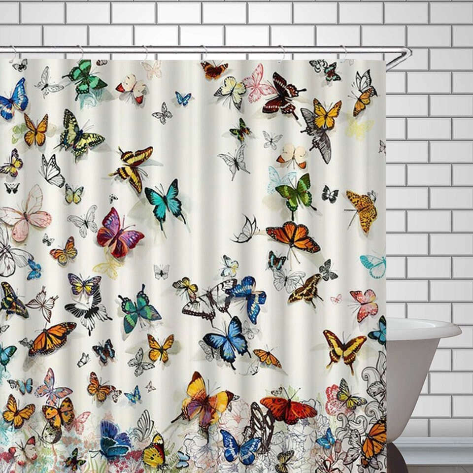 Butterfly Shower Curtain Butterflies Print Shower Curtains Etsy