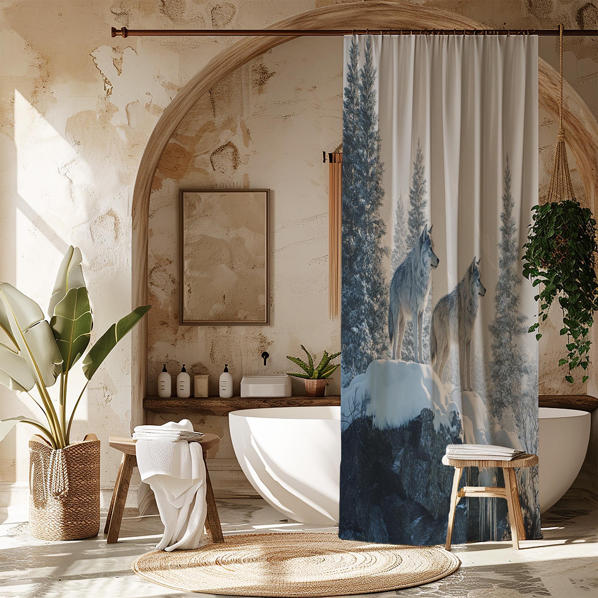 Wolf Pack Duschvorhang, wasserdichter Stoff Badvorhang, Winterwald  Badezimmer Dekor, majestätische Wölfe auf schneebedeckten Felsen, von der  Natur inspirierte Kunst - Etsy Schweiz, image size:1999x1999