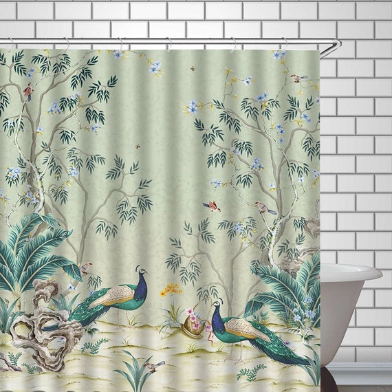 Peacock shower curtains deals