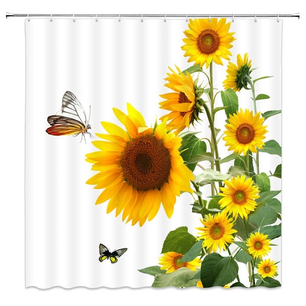 Sunflower Shower Curtain Etsy
