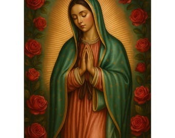 Virgin Mary Diamond Painting Kit, 5D DIY Full Drill Rhinestone Embroidery, Religious Mosaic Art, Marian Wall Décor Gift Faith