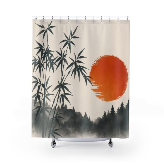 Bambus Oasis Duschvorhang - ruhiges Badezimmer Dekor, Zen Home Stil,  Geschenk fr Naturliebhaber, japanische sthetik, Boho Chic Akzent - Etsy  Schweiz