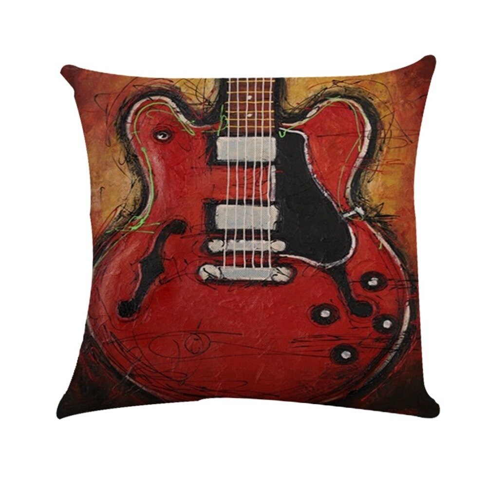 Guitar Pillow Case Cushion Cover Music Decorative Throw Pillow Etsy