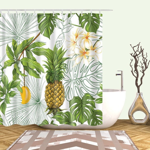 Toucan Parrot Pineapple Tropical Modern Bathroom Waterproof Bath Shower Curtain Toucan Parrot Pineapple Tropical Modern Bathroom Waterproof Bath Shower Curtain
