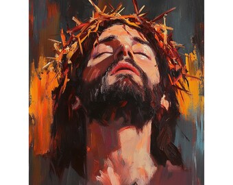 Jesus Diamond Painting Kit, 5D Full Drill Crown of Thorns Art, Christian Faith DIY Mosaic for Adults, Inspirational Religious Décor