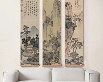 Chinese Wall Art, Wall Scroll Hanging, Asian Art, Antique
