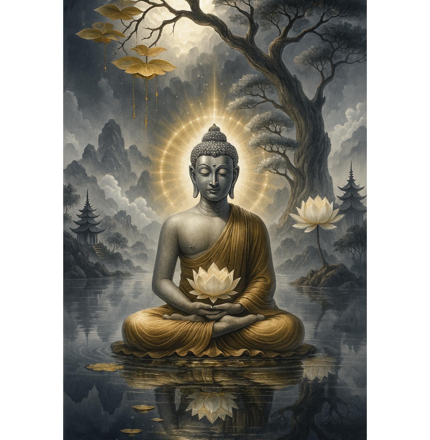 Japanese Buddha Painting - Etsy