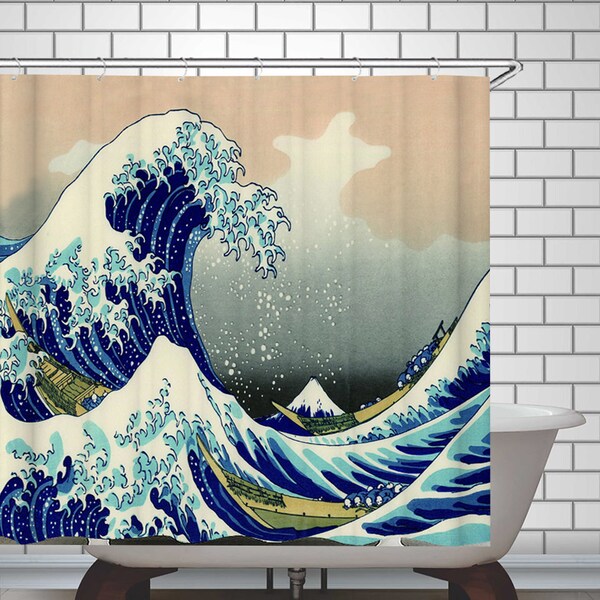The Great Wave Shower Curtain Etsy