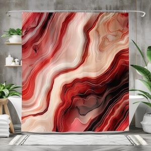 Abstrakt marmor duschdraperi | Vattentätt tyg standard och anpassade storlekar 150x180 180x200 180x210 180x220 180x230 180 x 240 cm
