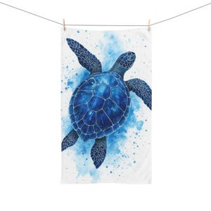 Ocean-Inspired Turtle Hand Towel | Beach Decor, Bathroom Accessory, Eco-Friendly Gift, Poolside Essential, Spa Day