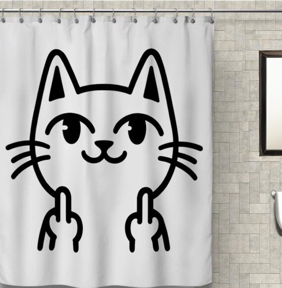 Lustiger Katzen-Duschvorhang – Wasserdicht, Mit Pfoten-Abdruck – Perfekt Für Katzenfans