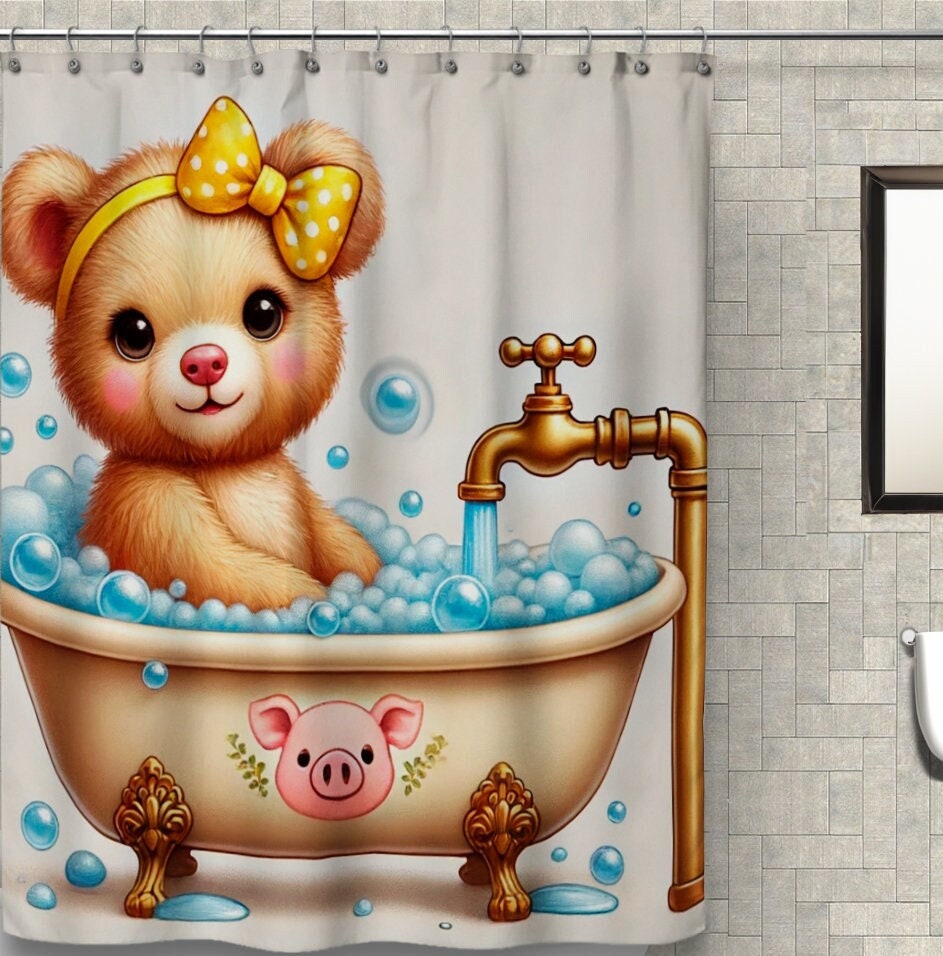 Bear shower curtains discount