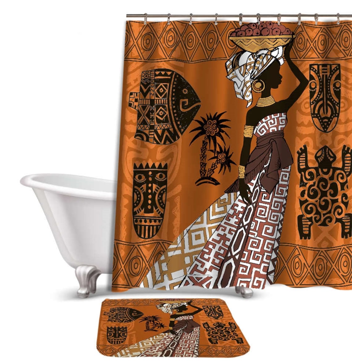African Women Shower Curtain Africa Shower Curtains Etsy