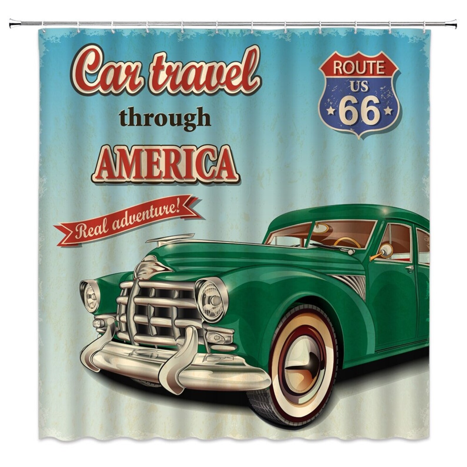 Vintage Car Shower Curtain Car Themed Shower Curtains Retro Etsy