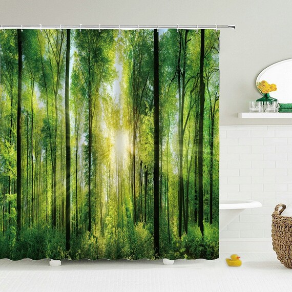 Forest Trees Shower Curtain Nature Sunlight Canada Forest Trees Shower Curtain Nature, Nature Shower Curtain Canada