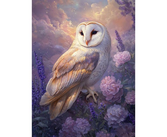 Barn Owl Diamond Painting Kit, Full Drill 5D DIY Art, Majestic Owl