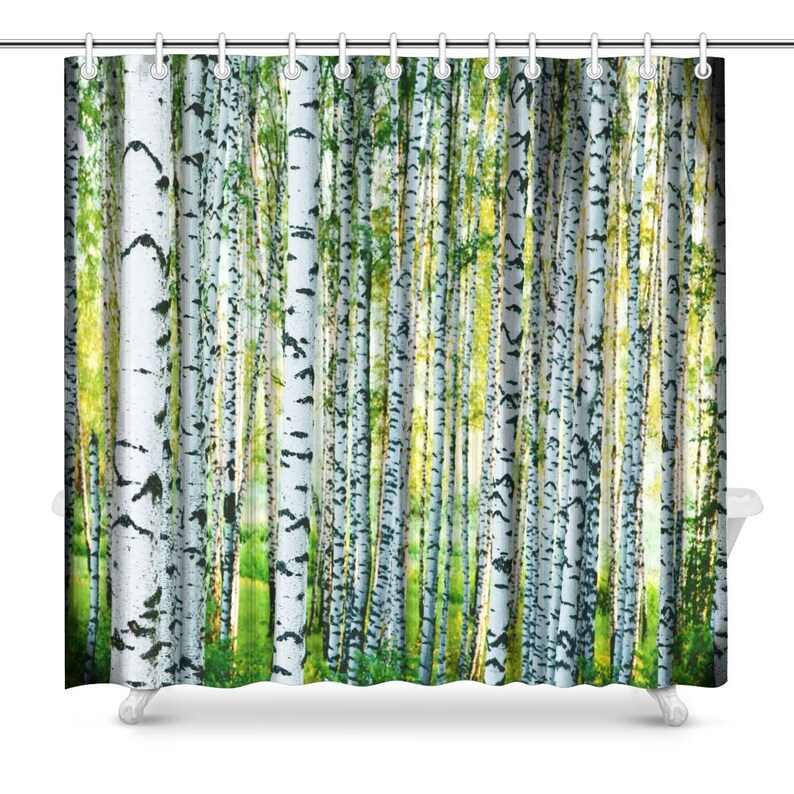 Birch Tree Shower Curtain Birch Forest Shower Curtains Etsy