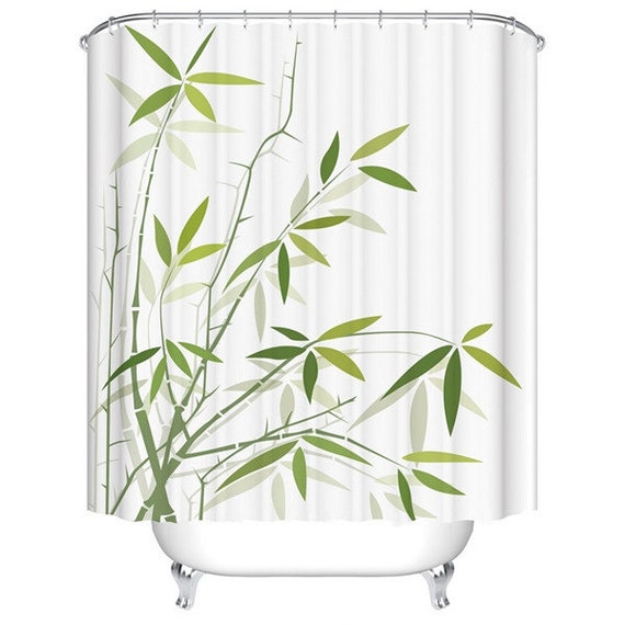 Waterproof Shower Curtain Art Bamboo Tree Print Bathroom Decor Shower Curtain